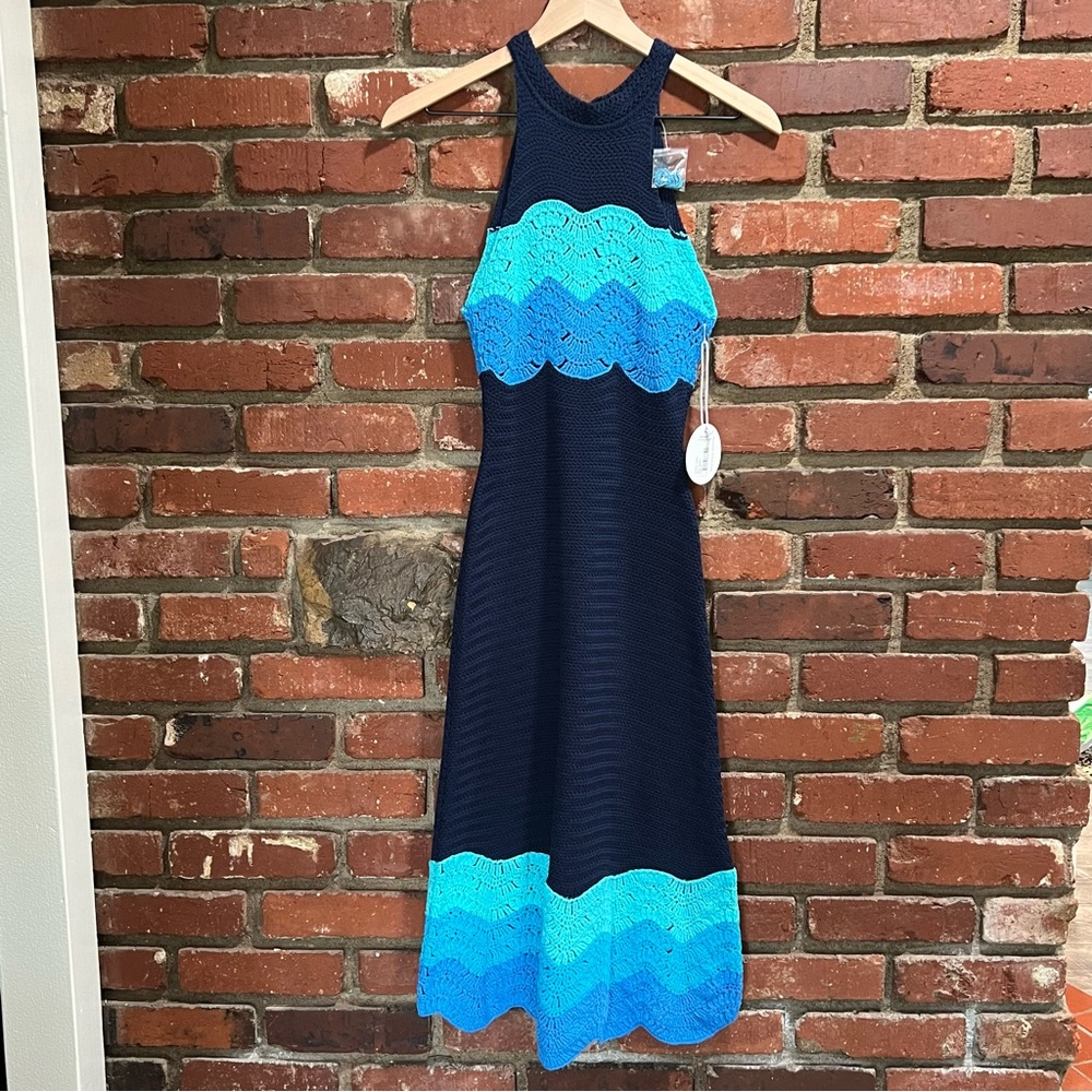 Staud women's Marwa Dress size XS‎ crochet knit midi resortwear beach NWT